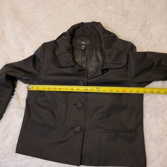 Women’s gorgeous H&M  black sateen collared jacket 10 - Picture 4 of 7
